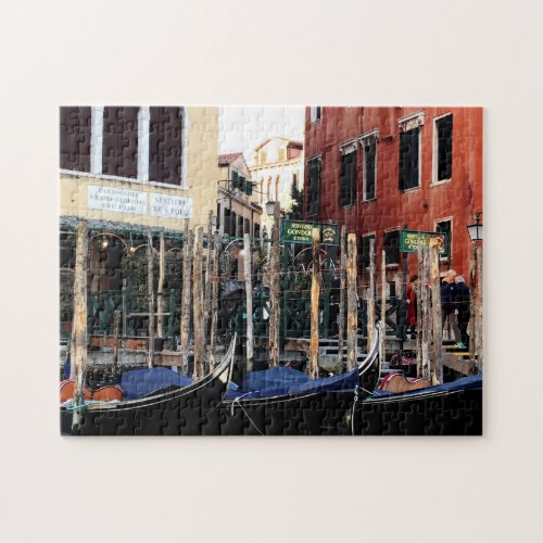 Blue Gondolas in Venice Jigsaw Puzzle