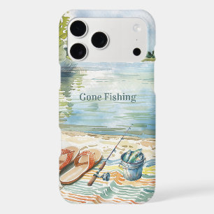 Blue Gone Fishing Bucket Lake iPhone 17 Pro Max Case