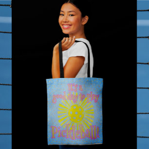 Blue Good Day To Play Pickleball Tote Bag