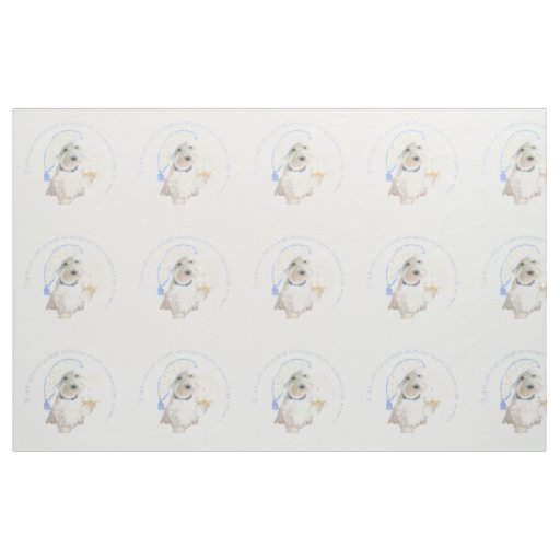 Blue Goodnight Westie Fabric