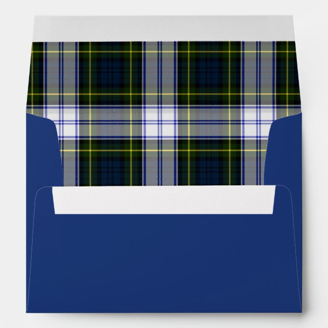 Blue Gordon Dress Plaid Lined Wedding Envelope (Back (Bottom))
