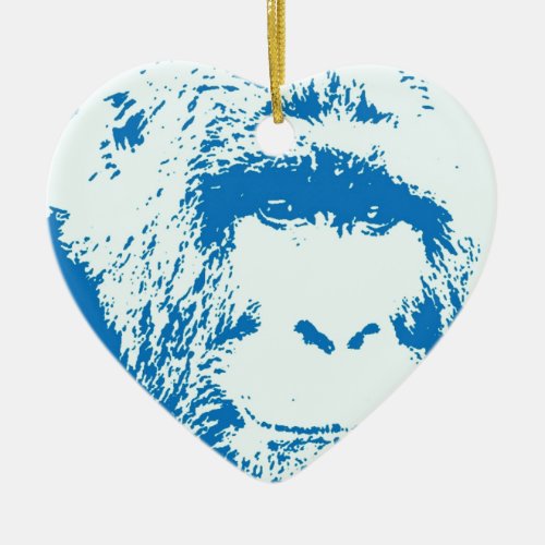 Blue Gorilla Ceramic Ornament
