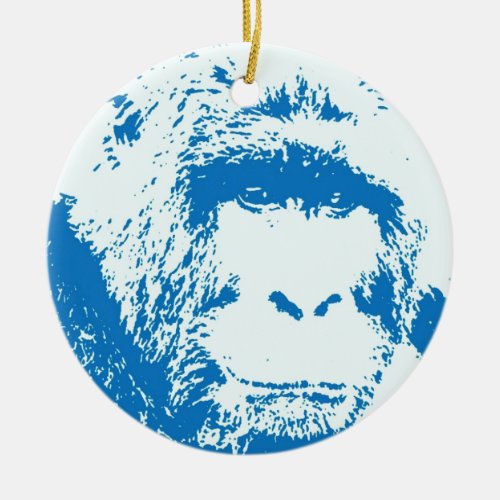 Blue Gorilla Ceramic Ornament