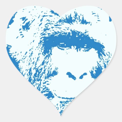 Blue Gorilla Heart Sticker