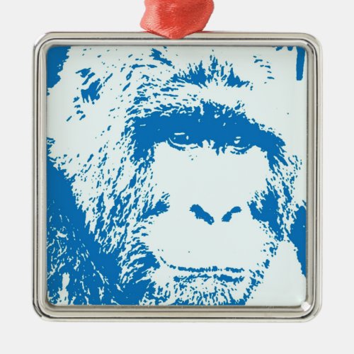 Blue Gorilla Metal Ornament