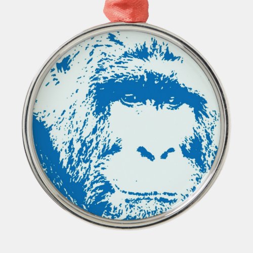 Blue Gorilla Metal Ornament