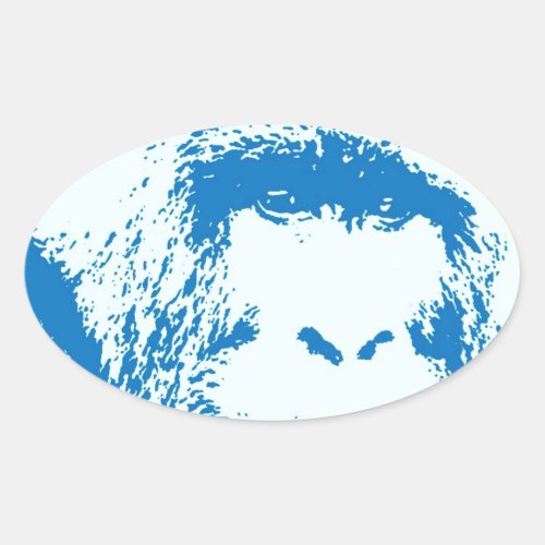 Blue Gorilla Oval Sticker