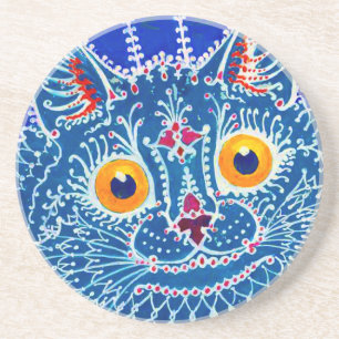 Blue Gothic Cat Coaster