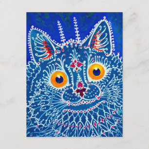 Blue Gothic Cat Enclosure Card