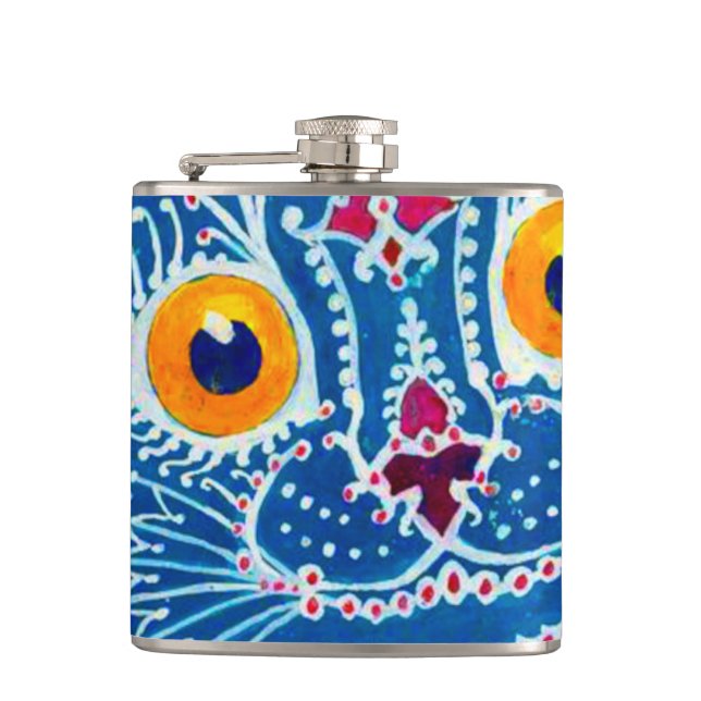 Blue Gothic Cat Flask (Front)