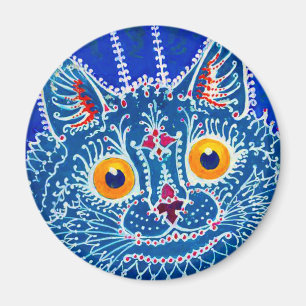 Blue Gothic Cat Magnet