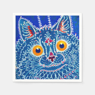 Blue Gothic Cat Napkins