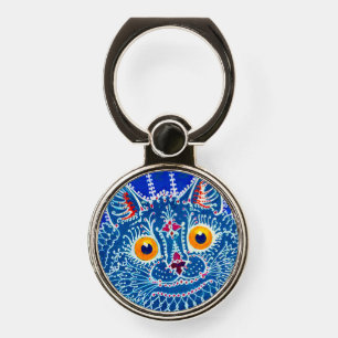Blue Gothic Cat Phone Ring Stand