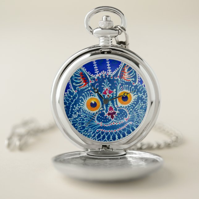 Blue Gothic Cat Pocket Watch (Inside)