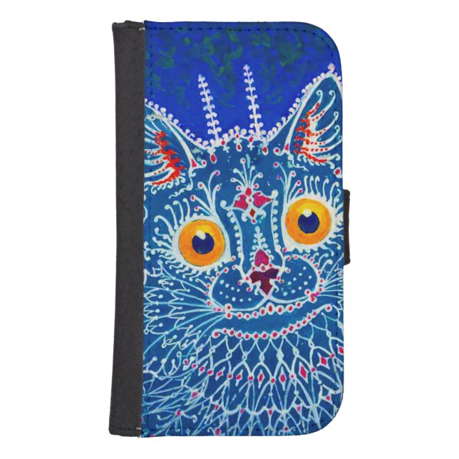 Blue Gothic Cat Samsung Galaxy Wallet Case (Front)