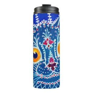 Blue Gothic Cat Thermal Tumbler
