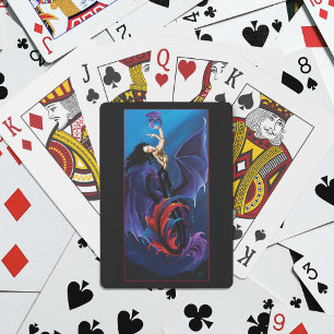 Blue Gothic Dragons Mermaid Fantasy Purple Poker Cards