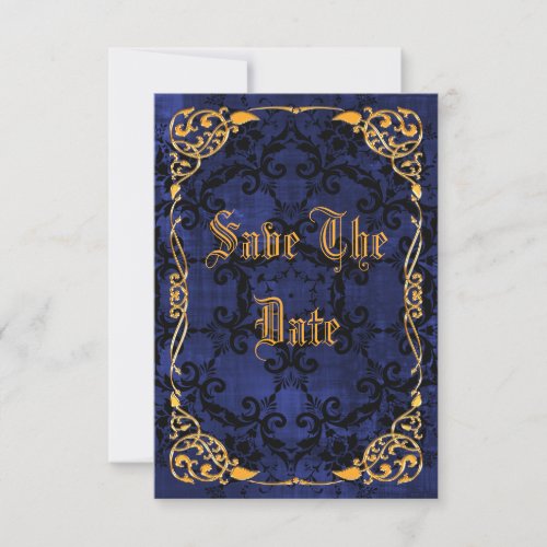 Blue Gothic  Gold Framed 18th Save The Date