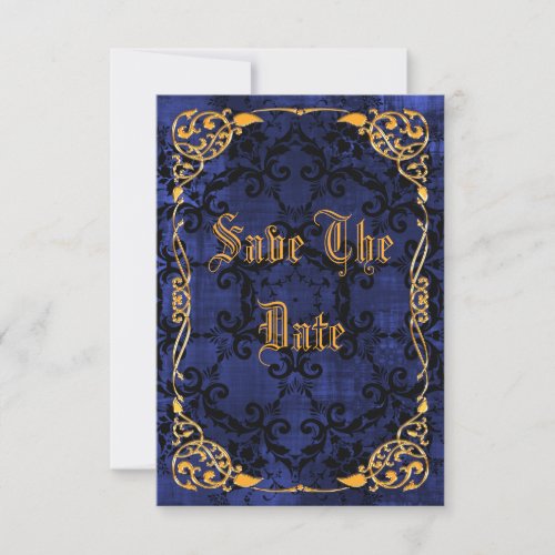 Blue Gothic  Gold Framed 45th Save The Date