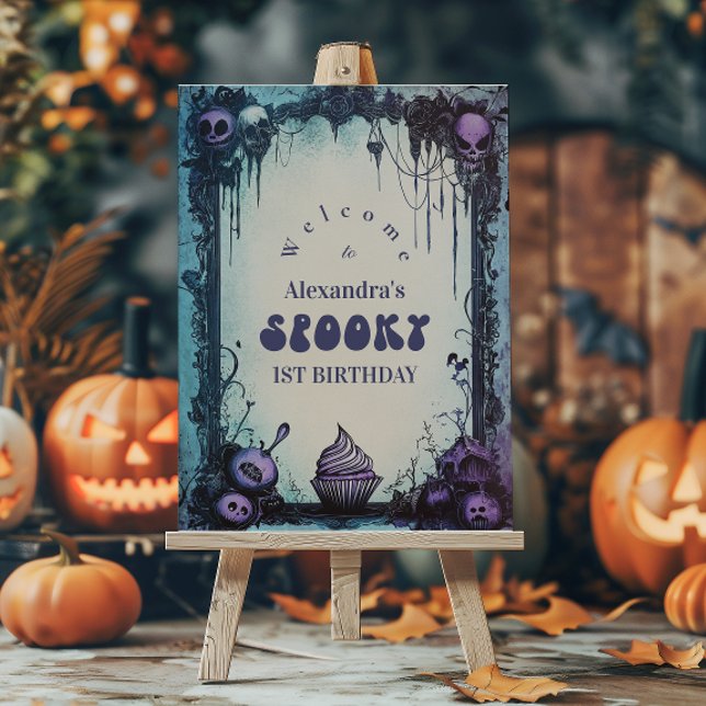 Blue Gothic Spooky ONE Birthday Foam Board (Creator Uploaded)
