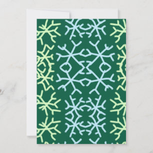 Blue gr snow flakes Christmas pattern snow pattern Invitation
