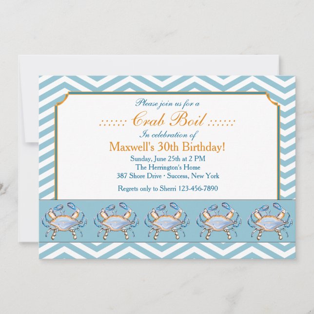 Blue Grab Parade Invitation (Front)