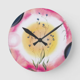 Blue Grace of Filigree Round Clock