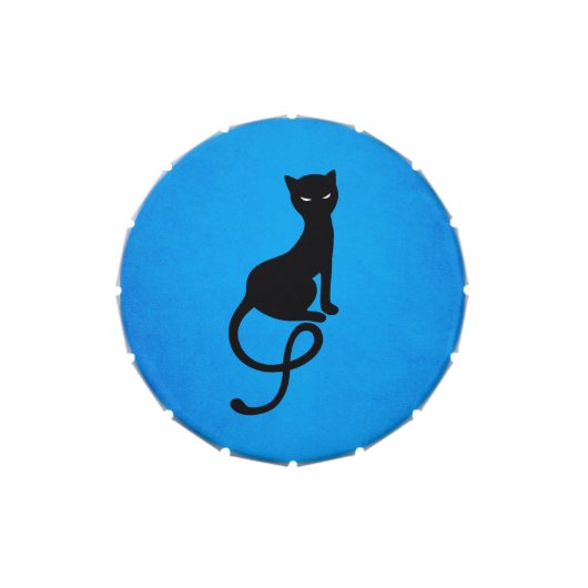 Blue Gracious Evil Black Cat Candy Tin (Top)