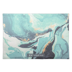 Blue Gradient Abstract Cloth Placemat