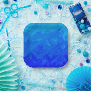 Blue Gradient Abstract Paper Plates