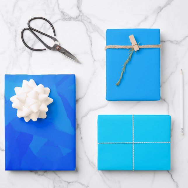 Blue Gradient Abstract  Wrapping Paper Sheets (Front)