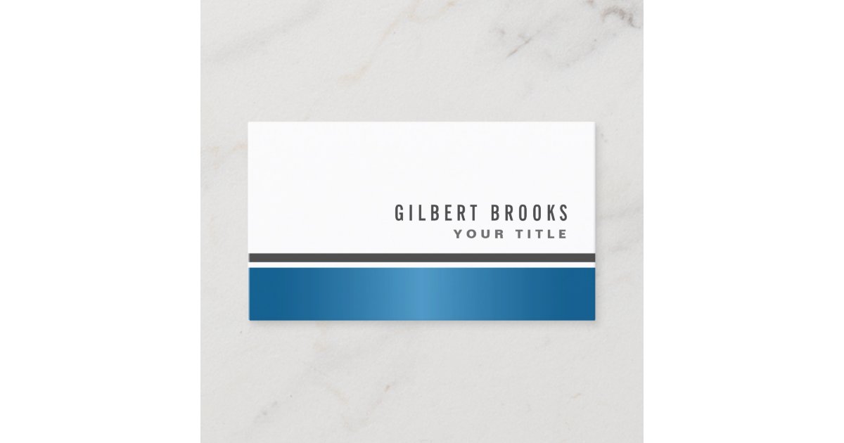Blue gradient border modern stylish professional business card | Zazzle