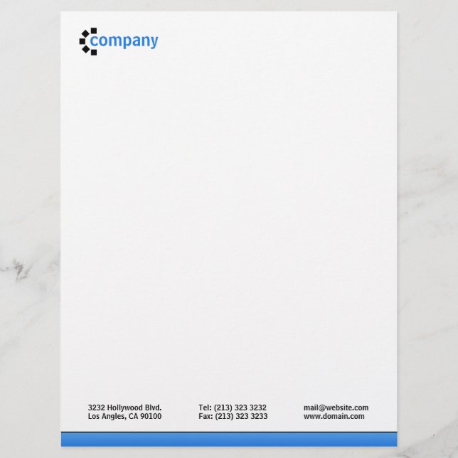 Blue Gradient Bottom Letterhead (Front)
