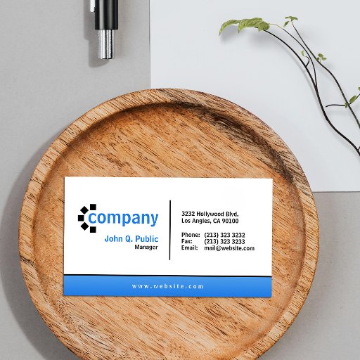 Customizable Blue Gradient Bottom Business Card