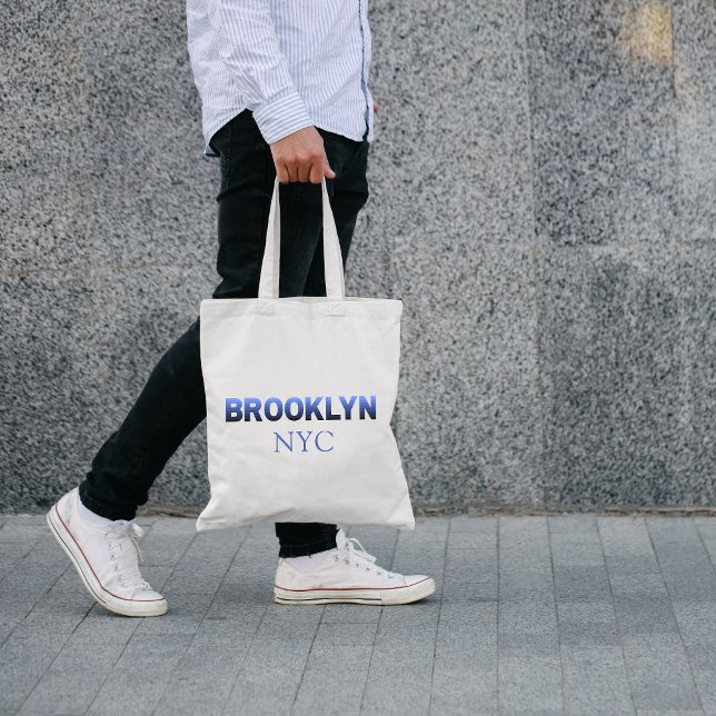 Blue Gradient Brooklyn New York City Neighborhoods Tote Bag (Creator Uploaded)