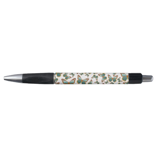 Blue Gradient Butterfly Pattern Pen (Front)