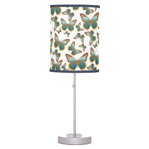 Blue Gradient Butterfly Pattern Table Lamp