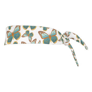 Blue Gradient Butterfly Pattern Tie Headband