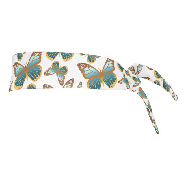 Blue Gradient Butterfly Pattern Tie Headband (Rotate 90)