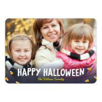 Blue Gradient Candy Corn Photo Happy Halloween Card