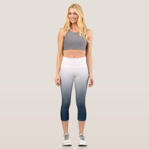 Blue gradient capri leggings