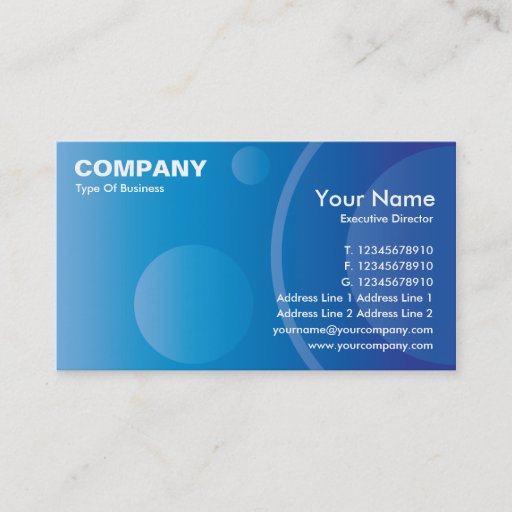 Customizable Blue Gradient Circles Business Card EX18