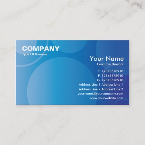 Blue Gradient Circles Business Card EX3