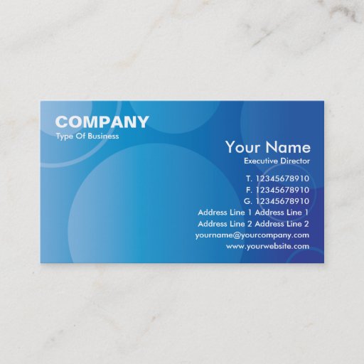 Customizable Blue Gradient Circles Business Card EX3