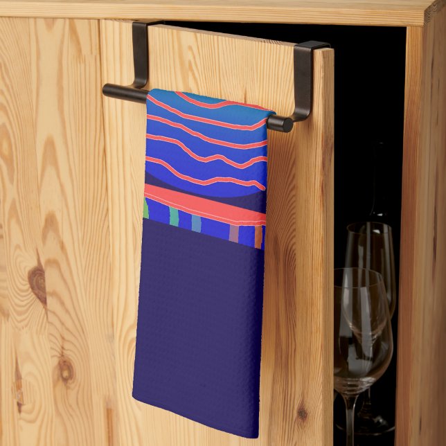 Blue Gradient  Coffee Break  Kitchen Towel (Thirds Fold)