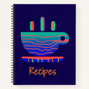 Blue Gradient Coffee Break Recipes  Notebook