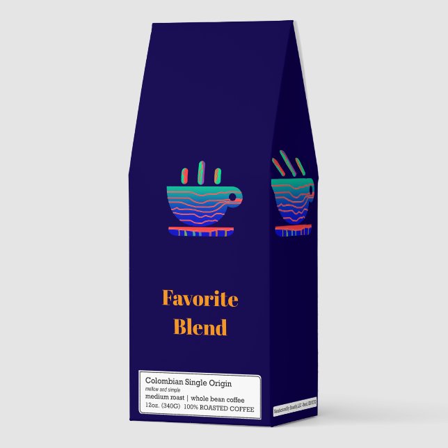 Blue Gradient  Coffee Break Roast Coffee Favor (Front)