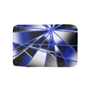 Blue Gradient Color Fill Mechanical Drawing Mosaic Bath Mat