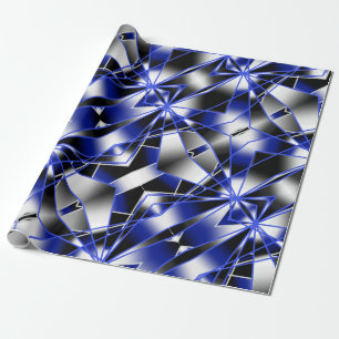 Blue Gradient Color Fill Mechanical Drawing Mosaic Wrapping Paper