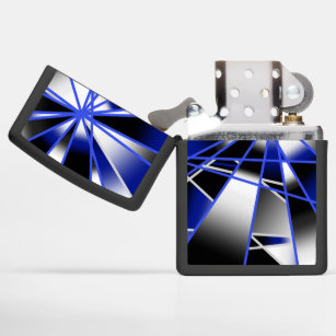 Blue Gradient Color Fill Mechanical Drawing Mosaic Zippo Lighter